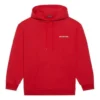 Balenciaga Herren FW21, locker sitzendes Langarm-Kapuzenshirt mit Logo, rot, 600583TIV846540
