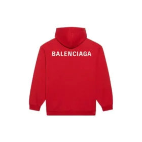 Balenciaga Herren FW21, locker sitzendes Langarm-Kapuzenshirt mit Logo, rot, 600583TIV846540 Balenciaga Herren FW21, locker sitzendes Langarm-Kapuzenshirt mit Logo, rot, 600583TIV846540