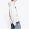 Balenciaga Herren FW21 Logo-Alphabet-Print, locker geschnitten, weiß 662424TKVF89085