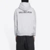 Balenciaga Herren FW21 Logo-Print Langarm-Shirt Grau 600583TIV841167