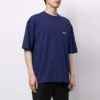 Balenciaga Herren FW21 Logo-Pullover mit Rundhalsausschnitt und kurzen Ärmeln, Blau 612966TIVG53967
