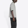 Balenciaga Herren FW21 Retro-T-Shirt mit Logo-Aufdruck, kurzärmelig, grau 612966TIVG51167