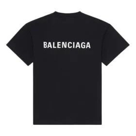 Balenciaga Herren FW21 Retro-T-Shirt mit Logo-Aufdruck, kurzärmelig, schwarz 612966TIVG51070 Balenciaga Herren FW21 Retro-T-Shirt mit Logo-Aufdruck, kurzärmelig, schwarz 612966TIVG51070
