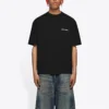 Balenciaga Herren FW21 Retro-T-Shirt mit Logo-Aufdruck, kurzärmelig, schwarz 612966TIVG51070