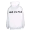 Balenciaga Herren-Kapuzenpullover mit „Back Alphabet“-Aufdruck, langärmelig, weiß, 556113TAV379000