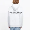 Balenciaga Herren-Kapuzenpullover mit „Back Alphabet“-Aufdruck, langärmelig, weiß, 556113TAV379000
