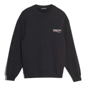 Balenciaga Herren-Langarmshirt mit Logo-Print, schwarz 556147TBV141000