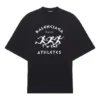 Balenciaga Herren-Laufshirt mit Musterdruck und Logo, locker geschnitten, kurzärmelig, schwarz 641614TJVK61070