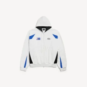 Balenciaga Herren | NBA-Kollaboration: Oversize-Hoodie mit Reißverschluss in Weiß/Mehrfarbig Balenciaga Herren | NBA-Kollaboration: Oversize-Hoodie mit Reißverschluss in Weiß/Mehrfarbig