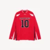 Balenciaga Herren | NBA-Kollaboration: Oversize-Langarm-T-Shirt in Rot/Mehrfarbig