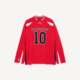 Balenciaga Herren | NBA-Kollaboration: Oversize-Langarm-T-Shirt in Rot/Mehrfarbig Balenciaga Herren | NBA-Kollaboration: Oversize-Langarm-T-Shirt in Rot/Mehrfarbig