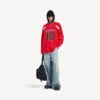 Balenciaga Herren | NBA-Kollaboration: Oversize-Langarm-T-Shirt in Rot/Mehrfarbig