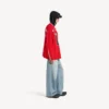 Balenciaga Herren | NBA-Kollaboration: Oversize-Langarm-T-Shirt in Rot/Mehrfarbig