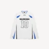 Balenciaga Herren | NBA-Kollaboration: Oversize-Langarm-T-Shirt in Weiß/Mehrfarbig