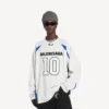 Balenciaga Herren | NBA-Kollaboration: Oversize-Langarm-T-Shirt in Weiß/Mehrfarbig