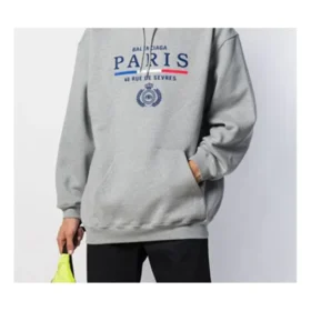 Balenciaga Herren-Pullover mit Brustlogo, Crown Grey 570811TGV681300