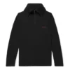 Balenciaga Herren-Pullover mit gesticktem Logo, halbem Reißverschluss und hohem Kragen, schwarz 486144TWK521000