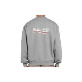 Balenciaga Herren-Pullover mit Rundhalsausschnitt und „Micro Mark“-Alphabetmuster, grau, 556147TBV141300 Balenciaga Herren-Pullover mit Rundhalsausschnitt und „Micro Mark“-Alphabetmuster, grau, 556147TBV141300