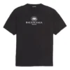 Balenciaga Herren SS21 B Alphabet-Logo-Muster Kurzarm-T-Shirt Schwarz 570803TFV761000