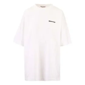 Balenciaga Herren SS21 Baumwoll-T-Shirt mit Logo, Rundhalsausschnitt, kurze Ärmel, Weiß 641655TJV879040 Balenciaga Herren SS21 Baumwoll-T-Shirt mit Logo, Rundhalsausschnitt, kurze Ärmel, Weiß 641655TJV879040