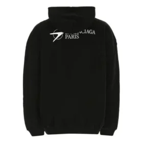 Balenciaga Herren SS21 Baumwolle, groß, mit Kapuze, langärmelig, schwarz 620973TKV871070 Balenciaga Herren SS21 Baumwolle, groß, mit Kapuze, langärmelig, schwarz 620973TKV871070