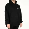 Balenciaga Herren SS21 Baumwolle, groß, mit Kapuze, langärmelig, schwarz 620973TKV871070