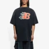 Balenciaga Herren SS21 Flame Retro Kurzarm-T-Shirt Schwarz 656978TKV701076