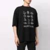 Balenciaga Herren SS21 Freizeit-T-Shirt mit Aufdruck, groß, kurzärmelig, schwarz 641614TJV801070