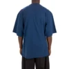 Balenciaga Herren SS21 Laufshirt mit Musterdruck und Logo, locker geschnitten, kurzärmelig, blau 641614TJVK64866