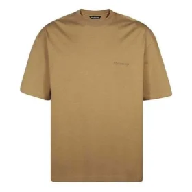 Balenciaga Herren SS21, locker sitzendes T-Shirt mit Rundhalsausschnitt, gesticktem Alphabet-Logo und kurzen Ärmeln, khaki, 612966TJV879504 Balenciaga Herren SS21, locker sitzendes T-Shirt mit Rundhalsausschnitt, gesticktem Alphabet-Logo und kurzen Ärmeln, khaki, 612966TJV879504