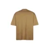 Balenciaga Herren SS21, locker sitzendes T-Shirt mit Rundhalsausschnitt, gesticktem Alphabet-Logo und kurzen Ärmeln, khaki, 612966TJV879504