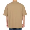 Balenciaga Herren SS21, locker sitzendes T-Shirt mit Rundhalsausschnitt, gesticktem Alphabet-Logo und kurzen Ärmeln, khaki, 612966TJV879504