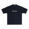 Balenciaga Herren SS21 Logo-Print Kurzarm Schwarz 612966TIV541070