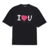 Balenciaga Herren SS21 Love Kurzarm-T-Shirt, schwarz, 612966TJVL51070