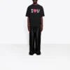 Balenciaga Herren SS21 Love Kurzarm-T-Shirt, schwarz, 612966TJVL51070