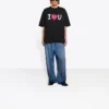 Balenciaga Herren SS21 Love Kurzarm-T-Shirt, schwarz, 612966TJVL51070