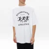 Balenciaga Herren SS21 Marathon-Laufshirt mit Laufmuster-Print und Logo, kurzärmelig, weiß 641614TJVK69040