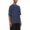 Balenciaga Herren SS21 Retro Kurzarm-T-Shirt Blau 612966TJV874866