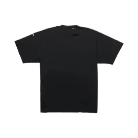 Balenciaga Herren SS21 T-Shirt mit Alphabet-Print, Lochmuster, Rundhalsausschnitt, kurze Ärmel, schwarz 651795TKVB81070 Balenciaga Herren SS21 T-Shirt mit Alphabet-Print, Lochmuster, Rundhalsausschnitt, kurze Ärmel, schwarz 651795TKVB81070