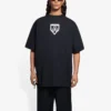 Balenciaga Herren SS21 T-Shirt mit Musterdruck, Rundhalsausschnitt, Kurzarm, Schwarz 651795TKV771070