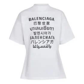 Balenciaga Herren SS21 Word Kurzarm-T-Shirt, weiß, 641613TJVI59040 Balenciaga Herren SS21 Word Kurzarm-T-Shirt, weiß, 641613TJVI59040