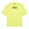Balenciaga Herren-Sweatshirt mit Rundhalsausschnitt, Alphabet-Aufdruck, kurze Ärmel, fluoreszierendes Grün 620969TIVG97072