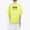 Balenciaga Herren-Sweatshirt mit Rundhalsausschnitt, Alphabet-Aufdruck, kurze Ärmel, fluoreszierendes Grün 620969TIVG97072