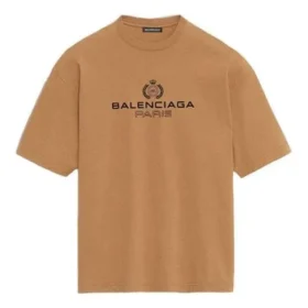 Balenciaga Herren-T-Shirt mit Alphabet-Aufdruck, kurzärmelig, cremefarben-gelb 594579TGV609605