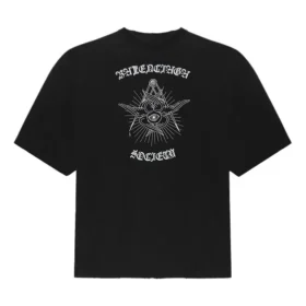 Balenciaga Herren-T-Shirt mit Aufdruck, groß, kurzärmelig, schwarz 641614TJV781000