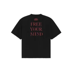 Balenciaga Herren-T-Shirt mit Aufdruck, groß, kurzärmelig, schwarz 641614TJV781000