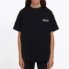 Balenciaga Herren-T-Shirt mit Aufdruck, kurzärmelig, schwarz 570803TAV441000
