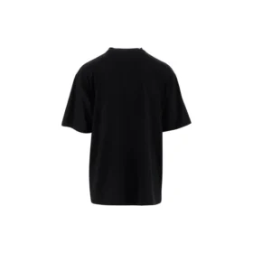 Balenciaga Herren-T-Shirt mit übergroßem Logo-Print im Retro-Stil, tiefem Ausschnitt und kurzen Ärmeln, schwarz 620969TIVA11000