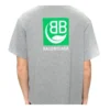 Balenciaga Herren-T-Shirt mit Brustlogo-Aufdruck, kurzärmelig, grau 594579THV631300