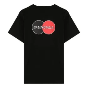 Balenciaga Herren-T-Shirt mit Brustlogo-Aufdruck, Rundhalsausschnitt, Kurzarm, Schwarz 620967TIV791000